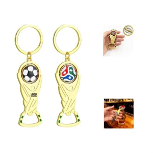 Soccer Trophy Bottle Opener Keychain