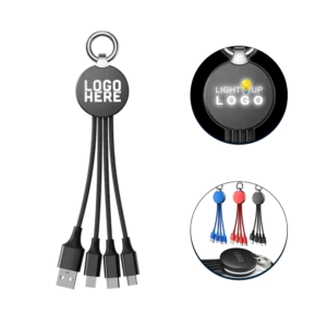 Light-Up 4-in-1 Keychain Charging Cable