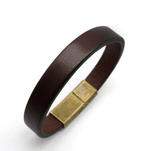 embossed logo genuine leather wristband