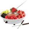 deluxe electric fondue maker set w/4 forks for cheese & chocolate