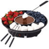 deluxe electric fondue maker set w/4 forks for cheese & chocolate