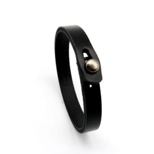 embossed logo leather bracelet