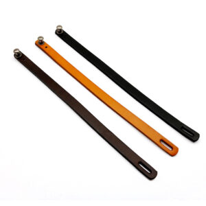 embossed logo leather bracelet