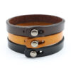embossed logo leather bracelet