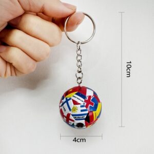 2026 world cup national flag 3d soccer ball keychain