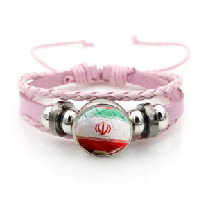 2026 fifa world cup multi layer braided pu soccer bracelet