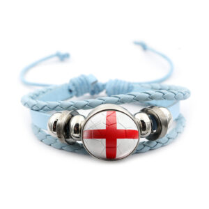 2026 fifa world cup multi layer braided pu soccer bracelet