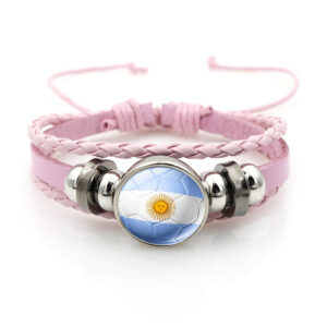 2026 fifa world cup multi layer braided pu soccer bracelet