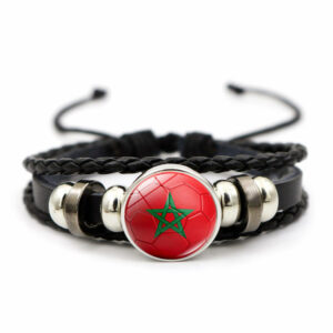 2026 fifa world cup multi layer braided pu soccer bracelet