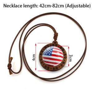 2026 world cup flag soccer wooden pendant necklace