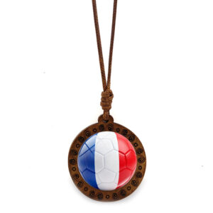 2026 world cup flag soccer wooden pendant necklace