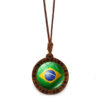 2026 world cup flag soccer wooden pendant necklace