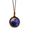 2026 world cup flag soccer wooden pendant necklace