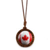2026 world cup flag soccer wooden pendant necklace