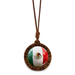 2026 world cup flag soccer wooden pendant necklace
