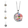 2026 world cup team flag double sided rotating moon pendant necklace