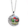 2026 world cup team flag double sided rotating moon pendant necklace