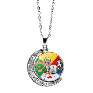 2026 world cup team flag double sided rotating moon pendant necklace