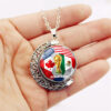 2026 world cup team flag double sided rotating moon pendant necklace