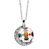 2026 world cup team flag double sided rotating moon pendant necklace
