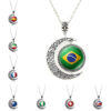 2026 world cup team flag double sided rotating moon pendant necklace