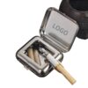 portable stainless steel ashtray w/lid