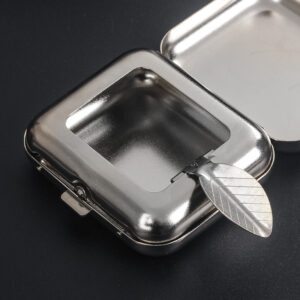 portable stainless steel ashtray w/lid