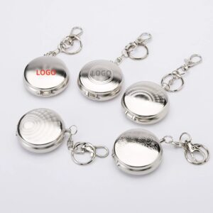 portable stainless steel round ashtray w/lid