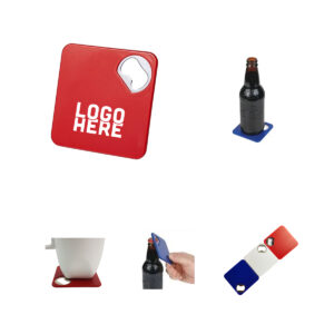 2 in 1 square coaster with bottle opener