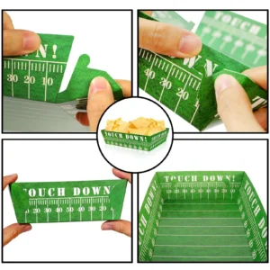 sports themed disposable paper food tray