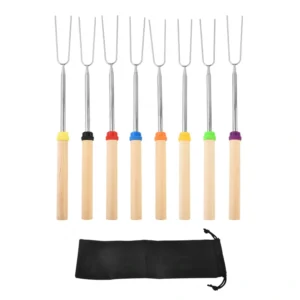 extendable bbq fork set with storage bag