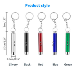 2 in 1 red & white laser pointer led keychain