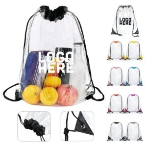 clear vinyl drawstring bag