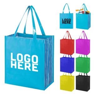 laminated grocery tote bag