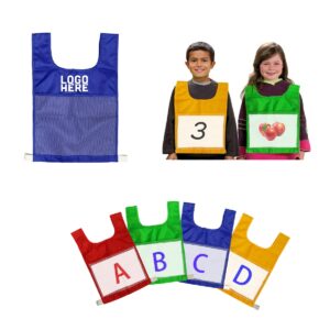 kids educational number & letter activity vest w/pocket