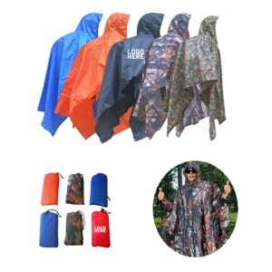 3 in 1 multi functional waterproof camouflage hooded rain poncho