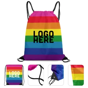 rainbow drawstring bag