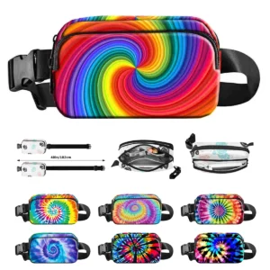 tie dye rainbow fanny pack