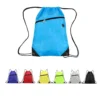 drawstring backpack w/zipper pocket drawstring backpack w/zipper pocket