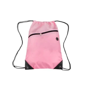 drawstring backpack w/zipper pocket drawstring backpack w/zipper pocket