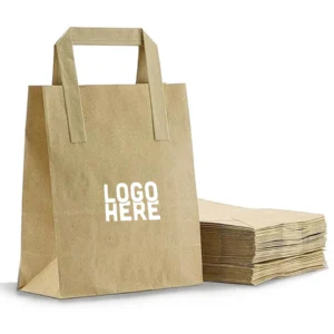 custom kraft brown shopper bag