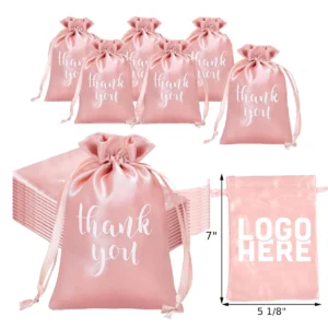 satin thank you gift drawstring bag