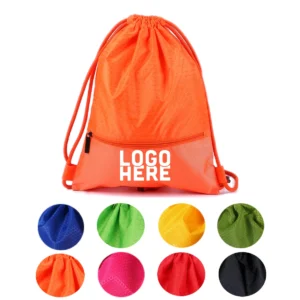 sports zip pocket drawstring bag