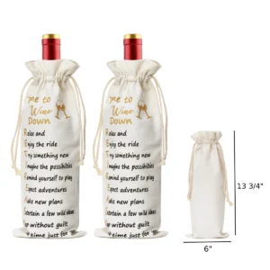 280 gsm canvas drawstring wine bag
