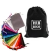 flocked gift drawstring bag