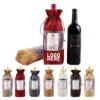 50ml organza window burlap drawstring wine bag