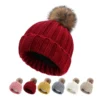 solid color knitted acrylic hat