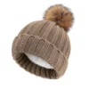 solid color knitted acrylic hat