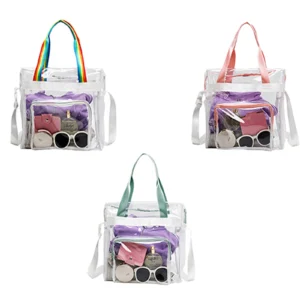 large capacity waterproof clear gym & concert tote bag