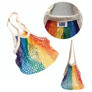 reusable rainbow mesh grocery bags